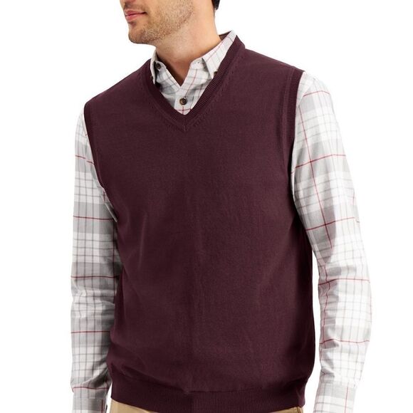 Club Room Men's Solid V-Neck Sweater Vest XXL - Picture 2 of 2